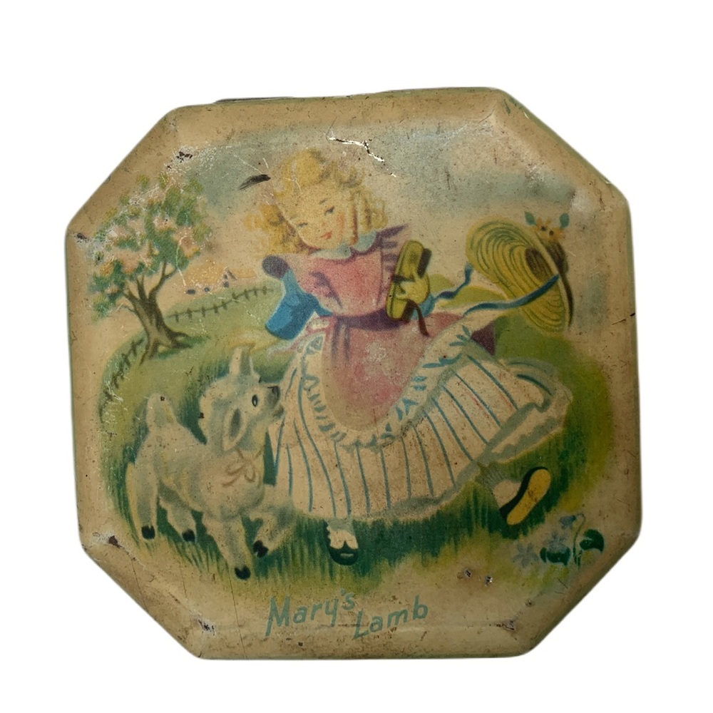 VINTAGE ADVERTISING MARY'S LAMB  CANDY TIN  CUTE